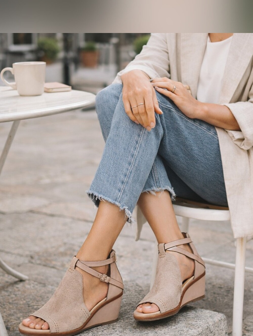 Naked Feet‎ Crux Leather Suede Strappy Wedge Sandals